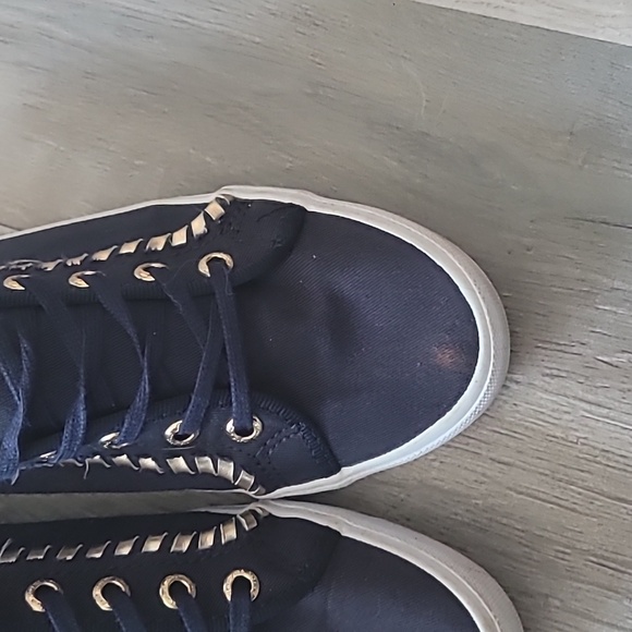 Jack Rogers Navy Blue Gold Embellishment Carter Canvas Sneakers Size 5.5 - Picture 4 of 7